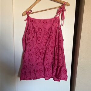 SHEIN Fuchsia Eyelet Camisole
